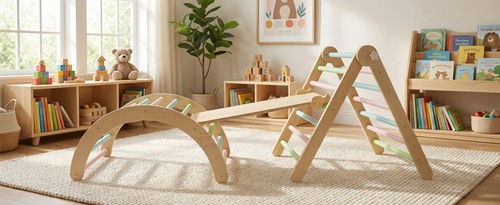 Wooden toddler climbing set - wooden,