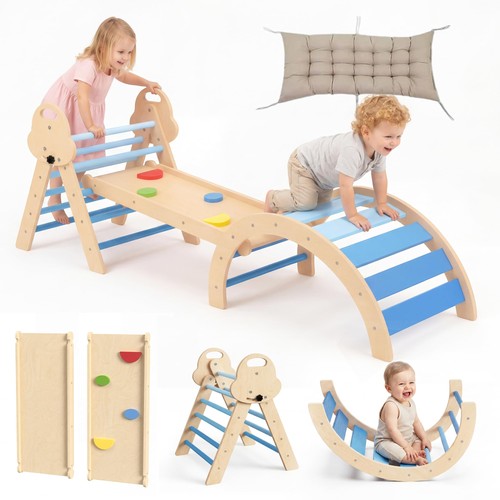Wooden climbing set for - climbing,