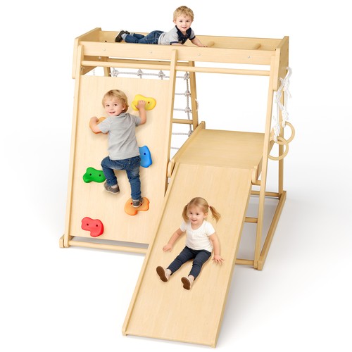 Wooden kids climbing frame - kids,
